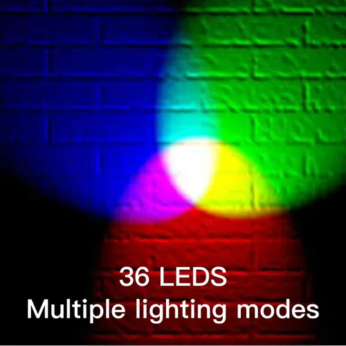 Vista 5 de Luces Par, 36 luces LED RGB de 1 W, luces de escenario de DJ con control remoto compatibles con DMX, luces Par activadas por sonido, 9 modos