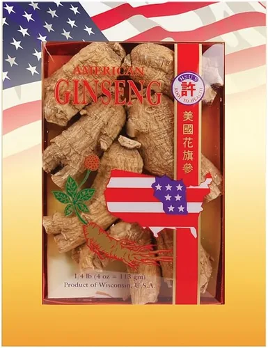 Hsu's SKU 0109-8 - Raíces de ginseng americano de Wisconsin, caja de 8 onzas, raíces enteras premium, caja jumbo de 8 onzas