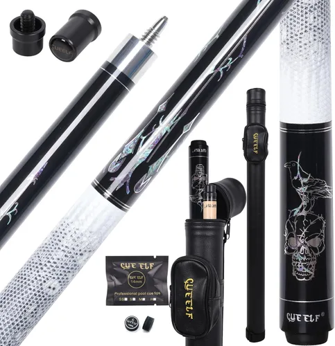 Vista 12 de Taco de Billar de Madera de Arce Canadiense 100% Taco de Billar con Punta de 13mm Palo de Billar de 19.5-21oz Tacos de Billar Adecuados para Bares