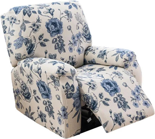 Vista 16 de NILUOH Funda Elástica para Sillón Reclinable de 4 Piezas Estampada, Fundas para Silla Lazy Boy, Funda para Sofá Reclinable Antideslizante, Protector