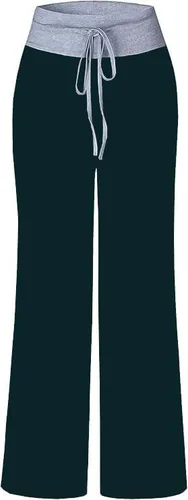 Vista 5 de X-Image - Pantalones de pijama cómodos para mujer, con estampado floral, cordón, estilo jogger, pierna ancha y deportivos