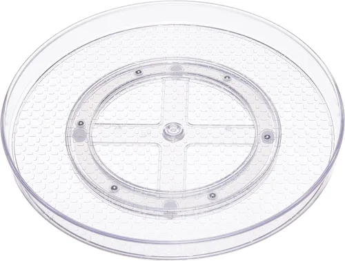 Vista 10 de Amazon Basics Lazy Susan - Organizador giratorio para especias y condimentos, 9 pulgadas de diámetro, 2 niveles, transparente