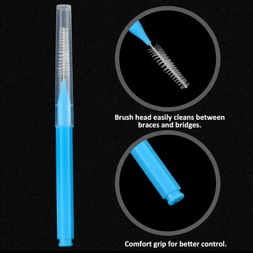 Vista 4 de Patelai 100 piezas de cepillos para limpiador, cepillo interdental, palillo de dientes, cabezal de hilo dental, hilo dental, higiene dental, hilo