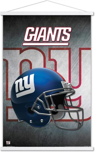 Vista 20 de Trends International NFL New York Giants - Póster de pared con casco 16, 14.725 x 22.375 pulgadas, versión enmarcada de madera de granero