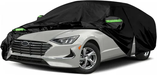 Vista 12 de Fundas impermeables para automóvil de repuesto para Hyundai Kona 2018-2025, 6 capas para todo tipo de clima, ajuste personalizado, con puerta