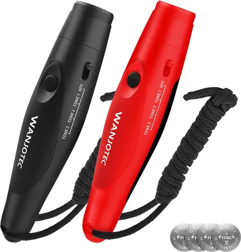 Silbato electrónico, silbatos electrónicos de mano, silbato de alto volumen de 3 tonos de emergencia, silbato de volumen ajustable con cordón para