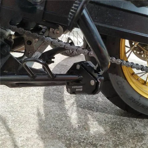 Vista 3 de Almohadilla de soporte lateral de motocicleta para Suzuki V-Strom 650/XT V-Strom 650 DL650 2004-2022 2021 motocicleta CNC Kickstand pie lateral 17