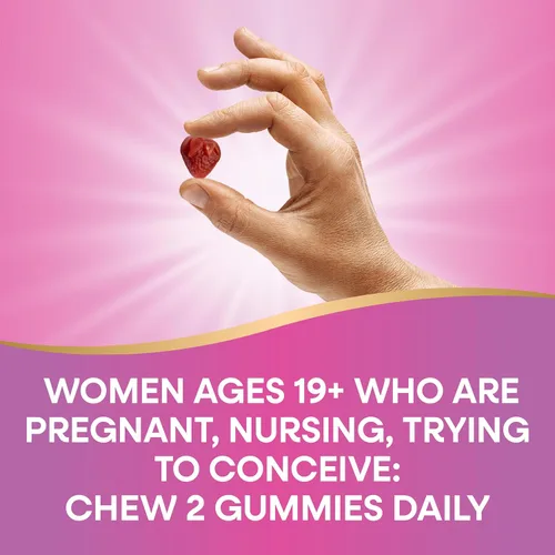 Vista 6 de Nature's Way ¡Alive! Vitaminas prenatales gomosas, suplemento multivitamínico prenatal con DHA a base de plantas para el desarrollo cerebral