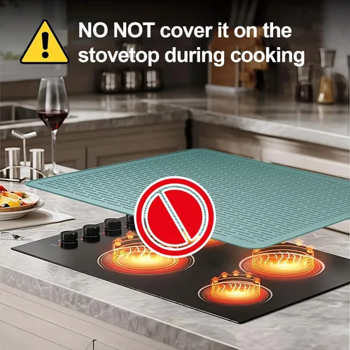 Vista 5 de YUHFERA Cubierta superior de estufa para estufa eléctrica, tapete de silicona para encimera de vidrio, protector de placa de cocina, alfombrillas