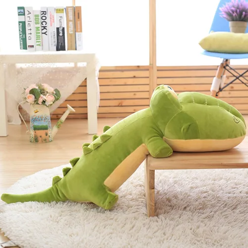 Vista 5 de Almohada grande de cocodrilo para abrazar, suave peluche de cocodrilo, regalo para niños, cumpleaños, Navidad, 25.6 pulgadas