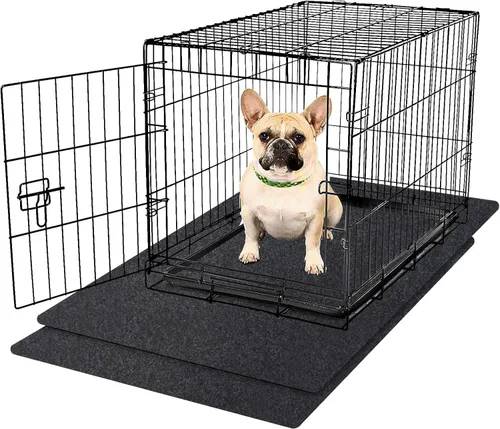 Vista 8 de Almohadilla para jaula de perro, absorbe la orina, impermeable, antideslizante, lavable, almohadilla para entrenamiento de perrera - debajo