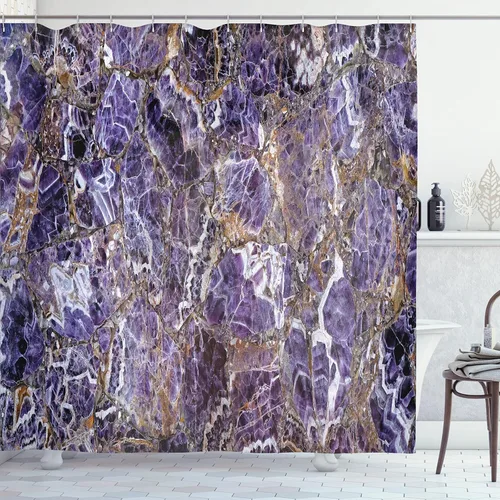 Vista 143 de Ambesonne Cortina de ducha abstracta, acuarela horizontal ovalada en forma de hojas, tonos pastel suaves, obras de arte clásicas, juego