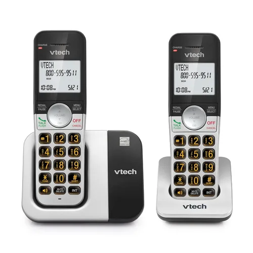 Vista 16 de VTech Teléfono inalámbrico con pantalla grande y botones grandes, DECT 6.0 con identificador de llamadas/llamada en espera, altavoz dúplex completo