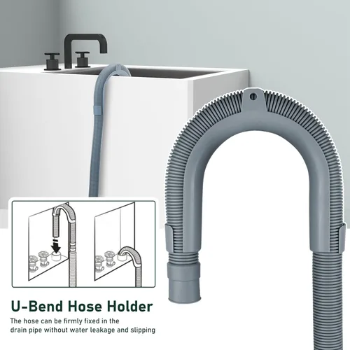 Vista 7 de Flehomo Kit de extensión flexible de manguera de drenaje para lavadora, manguera de drenaje universal corrugada para lavavajillas con 1 soporte