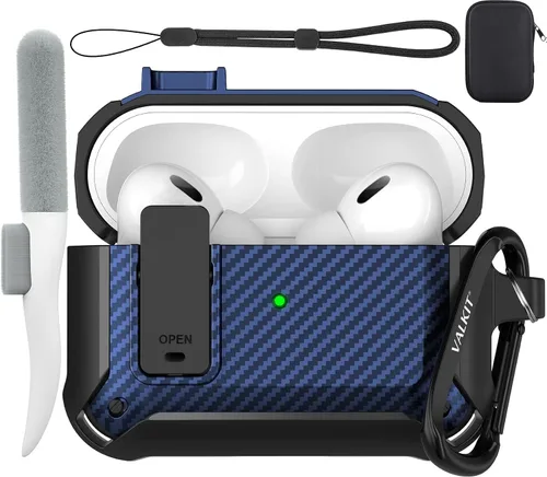 Vista 22 de for Airpods Pro 2 Case Cover with Magnetic Lock Lid, Black