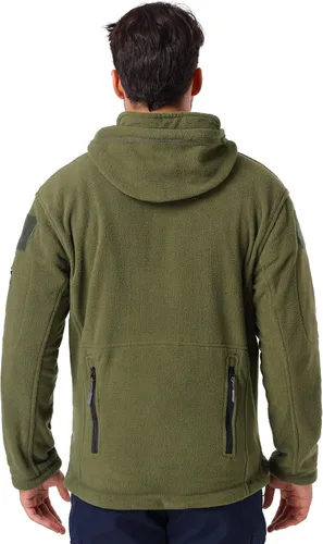 Vista 4 de ReFire Gear Chaqueta táctica militar deportiva de hombre con capucha de lana para clima frío