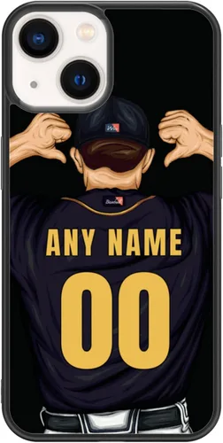 Vista 11 de Custome - Funda de teléfono de béisbol, diseño creativo de béisbol deportivo con número de estrella para iPhone 11, 12, 13, 14, 15 Pro Max Plus Mini