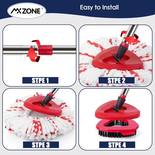 Vista 9 de Mango de base de repuesto para cabezal de trapeador giratorio compatible con el sistema O Cedar EasyWring de 1 tanque, paquete de 3 unidades con un