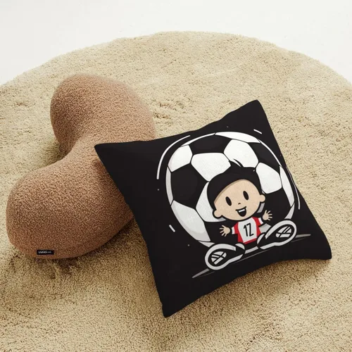 Vista 6 de Fundas de cojín decorativas con estampado de fútbol I Love Soccer de pana suave, funda de almohada cuadrada para sofá, sala de estar, cama, sofá