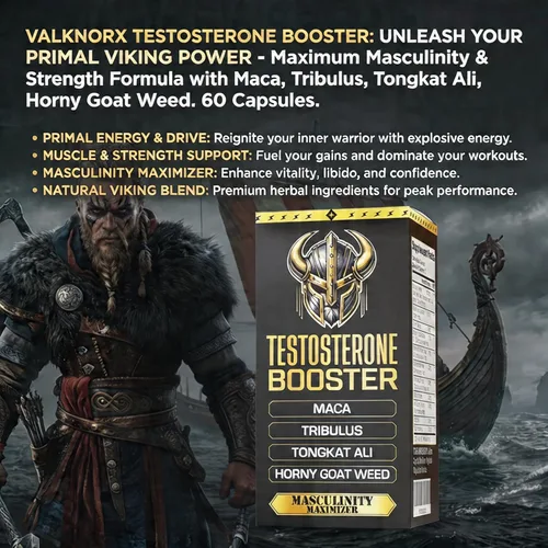 Potenciador de testosterona para hombres Primal Viking (probado por terceros) Maca, hierba de cabra cachonda, Tongkat Ali, Tribulus - Suplemento de