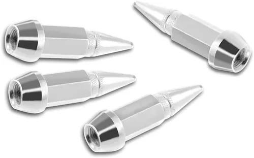 Vista 9 de Tapones de válvula de neumático de rueda de automóvil, paquete de 4 tapas de válvula de aluminio con puntas, accesorios atractivos para automóvil a