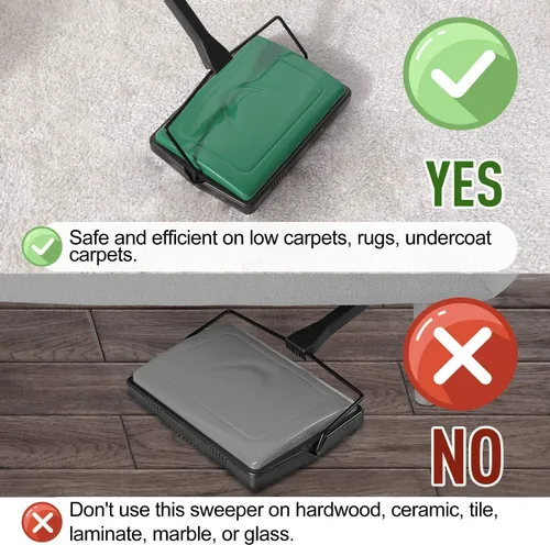 Vista 3 de Yocada Limpiador de alfombras para el hogar y la oficina, alfombras bajas, alfombras de capa interior, restos de polvo de pelo de mascotas, papel
