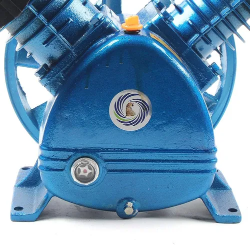 Vista 4 de 5HP 2 pistón V estilo doble cilindro compresor de aire bomba motor cabeza doble etapa herramienta de aire portátil de bajo ruido
