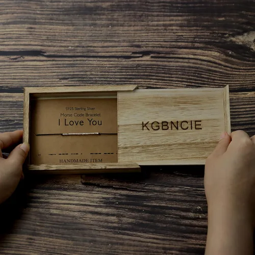 Vista 5 de KGBNCIE Bad Ass - Pulsera con código morse, regalo para ella, cuentas de plata de ley en cordón de seda, regalo inspirador para ella