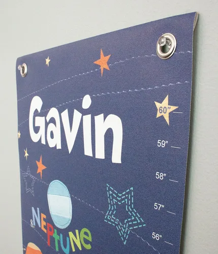 Vista 3 de Tabla de crecimiento personalizada para niños, espacio exterior - I See Me!