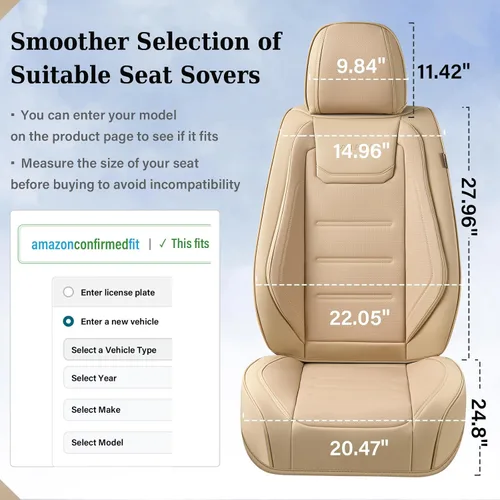 Vista 6 de Coverado Fundas de asiento de automóvil, fundas delanteras para automóviles, fundas de asiento delantero de automóvil, protector de asiento