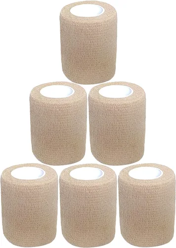 Vista 20 de Baisunt Paquete de 6 vendajes cohesivos de 1 pulgada, cinta autoadhesiva autoadhesiva autoadhesiva transpirable para muñeca, tobillo, deportes, Negro