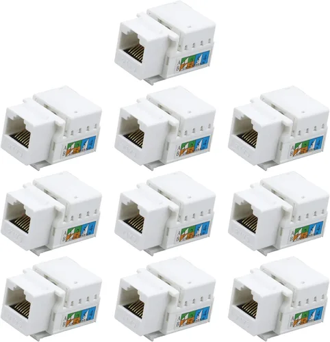 Vista 6 de Antrader Adaptador de conector Keystone RJ45 Cat5e sin herramientas, conector de módulo Keystone, para red de Internet, cable LAN Ethernet