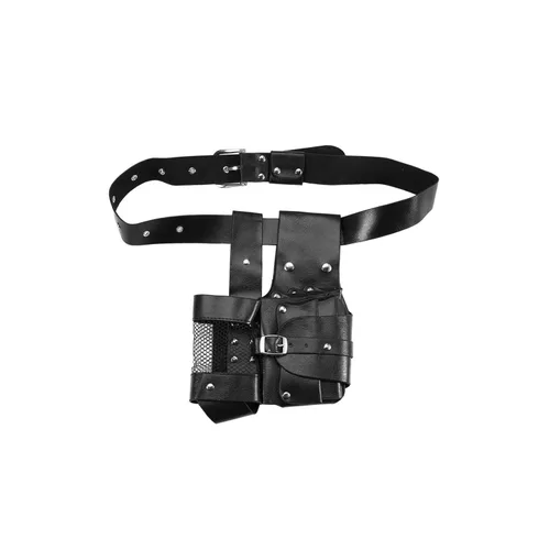 Vista 6 de Bolsa profesional de peluquería de salón, cuero PU Cuidado del cabello Herramientas de estilismo Bolsa de cintura con cinturón para peluqueros