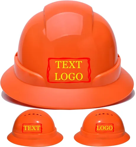 Vista 23 de YOWESHOP Casco de seguridad personalizado para construcción Casco de trabajo de seguridad con suspensión de trinquete ajustable de ala completa