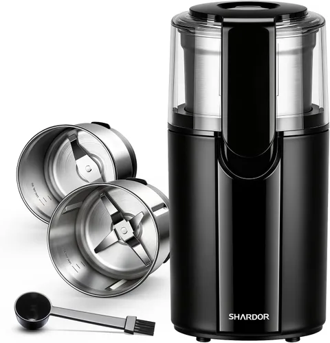 Vista 9 de Shardor Molinillo eléctrico para café, Molinillo eléctrico de granos de café, Molinillo para hierbas, nueces y granos con 1 cuenco extraíble
