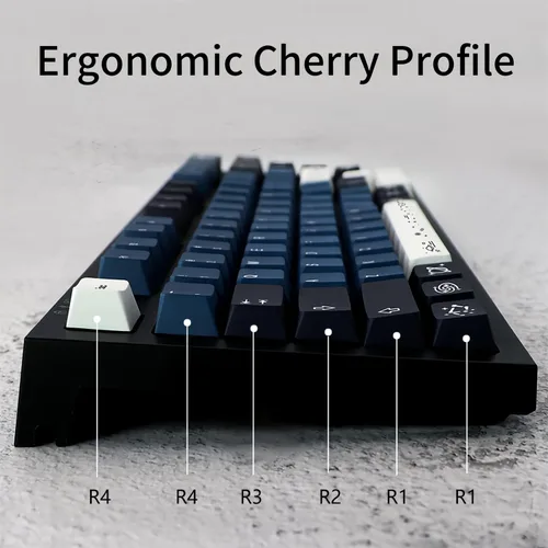 Vista 5 de FKZ PBT - Teclas personalizadas, teclas de sublimación con temática de galaxia, 136 teclas, juego de teclas de tamaño completo para interruptores