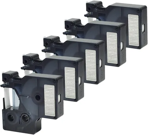 Vista 10 de Paquete de 2 casetes de etiquetado compatibles con cinta Dymo D1 43620 blanco sobre transparente de 1/4 pulgadas (0.236 in) para LabelManager