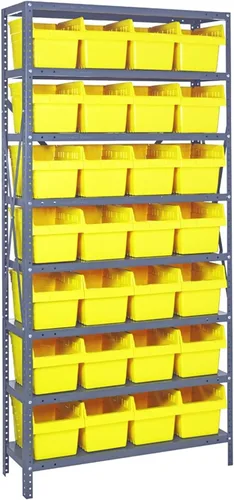 Vista 46 de Quantum QSBU-245BK Heavy Duty Shelving Unit with (7) Shelves and (24) QUS245 Black Bins for Garage Warehouse Storage Distribution 400 lb Load
