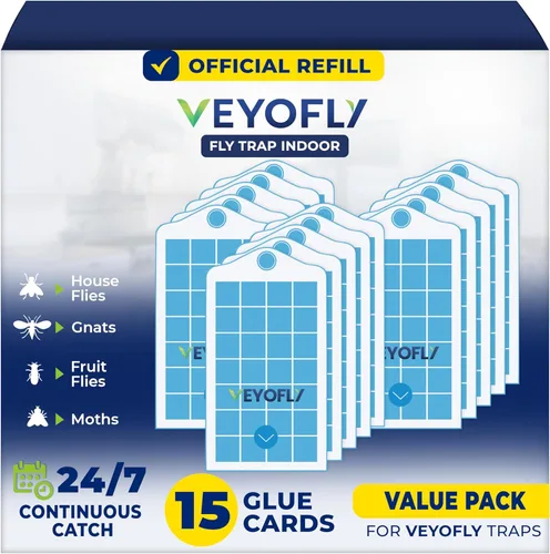 Vista 15 de VEYOFLY Trampas para Moscas de Frutas para Interiores, Trampa para Moscas Interior, (2 Dispositivos + 6 Recargas) Atrapamoscas Interior, Trampas