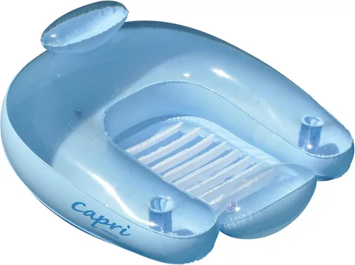 Flotador de silla de piscina azul claro transparente Capri inflable de 36.5"
