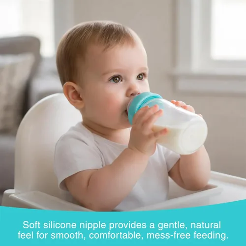 Vista 5 de Refresh-a-Baby - Adaptador de pezón reutilizable para biberón, convierte instantáneamente cualquier biberón en un sorbo con pezones de silicona