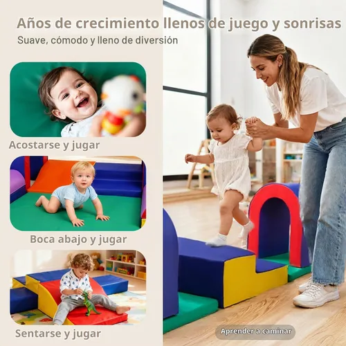 Vista 4 de Kinder King Juguetes de escalada suaves de 10 piezas para niños pequeños