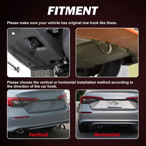 Vista 3 de x xotic tech Kit de Gancho de Remolque Trasero JDM de Aluminio Automático Estilo Racing Anillo de Remolque Trailer Decoración Accesorios