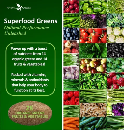 Vista 3 de Potent Garden Paquete de bienestar diario - Complejo Candida + verduras orgánicas de superalimentos