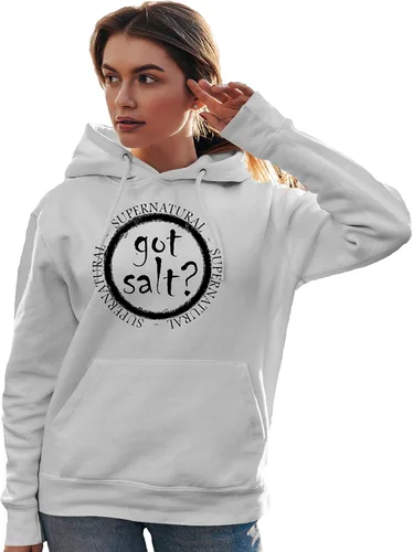 Vista 7 de Go All Out Got Salt? Supernatural - Sudadera con capucha para hombre y mujer Negro