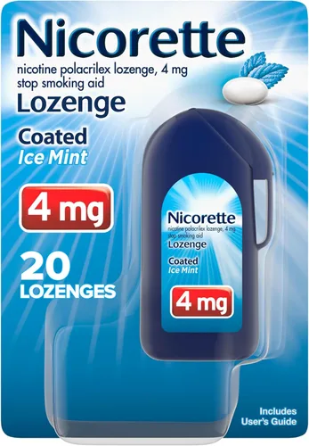 Nicorette Pastillas de nicotina recubiertas de 4 mg para ayudar a dejar de fumar, ayuda para dejar de fumar con sabor a menta helada, 20 unidades
