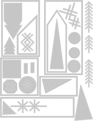 Vista 2 de Sizzix Juego de troqueles Thinlits de 27 unidades de Tim Holtz 666335 Troqueles de metal de corte fino para álbumes de recortes, relieve, diario