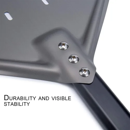 Vista 3 de G.a HOMEFAVOR Pela de pizza perforada, 12 x 15 pulgadas rectangular para pizza, pala de torneado de aluminio anodizado profesional, 26 pulgadas