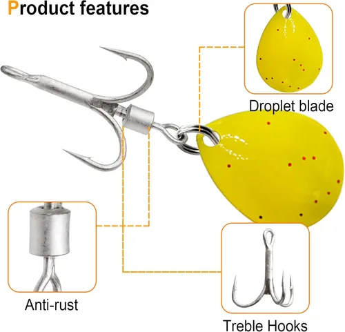 Vista 4 de Ganchos y señuelos con peso - Plantillas de pesca de trucha y lubina para agua dulce y salada