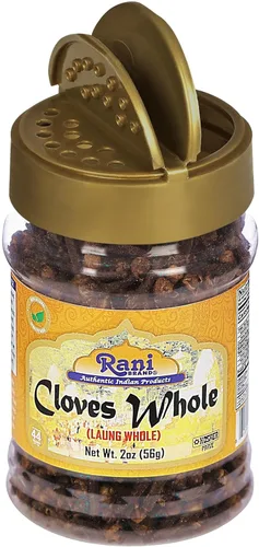 Vista 6 de Rani Clavos enteros (lecho) 2 oz (56 g) Ideal para alimentos, té, bolas de pomandro y popurrí, seleccionados a mano, especias, tarro de PET ~